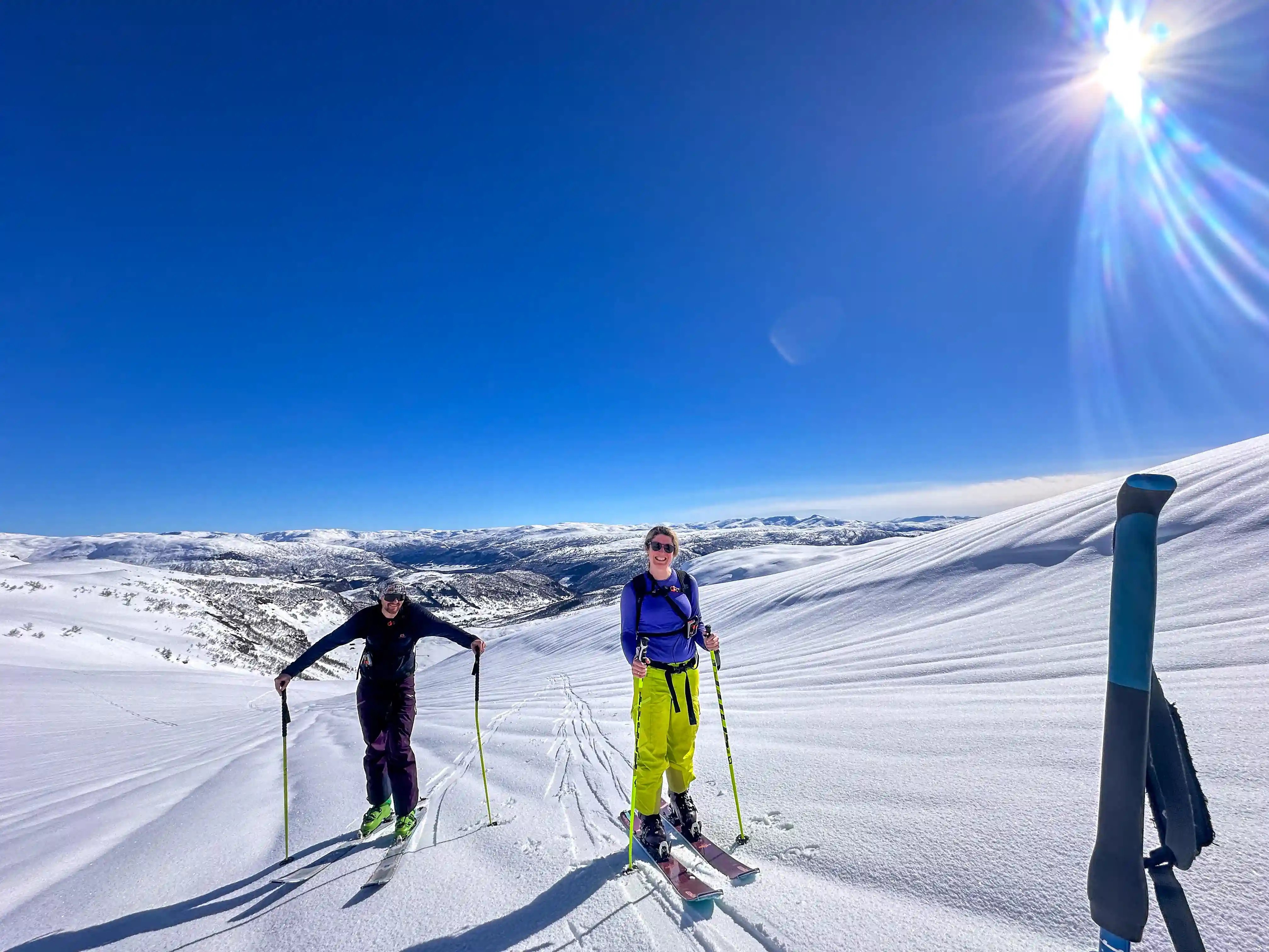 Ski tourers posing for a selfie in the Voss area