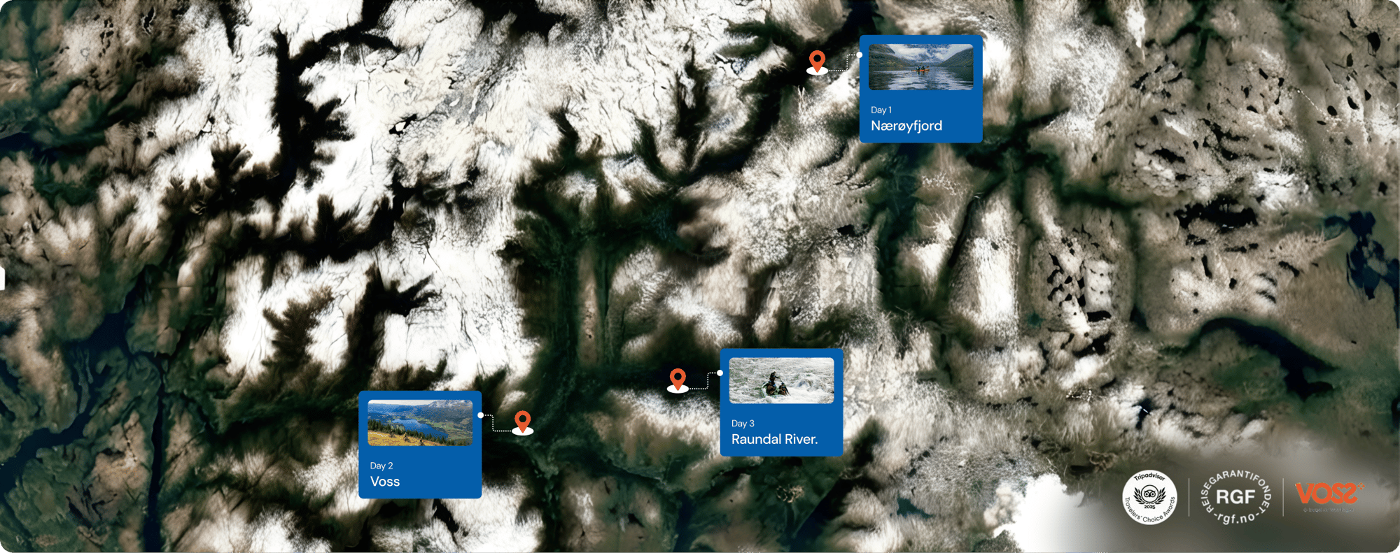 A Map of 3-day Autumn Getaway In Fjord Norway
