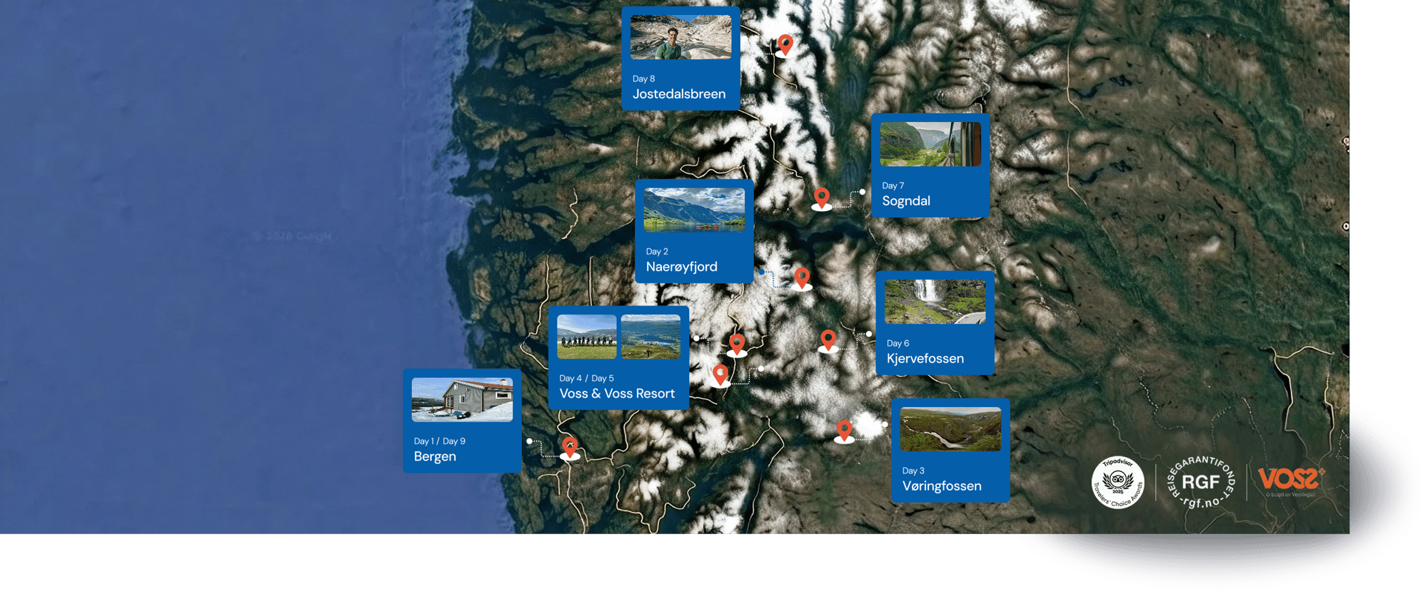 AVENTURA DE 9 DIAS PARA A TERCEIRA IDADE NOS FIORDOS DA NORUEGA E EM VOSS