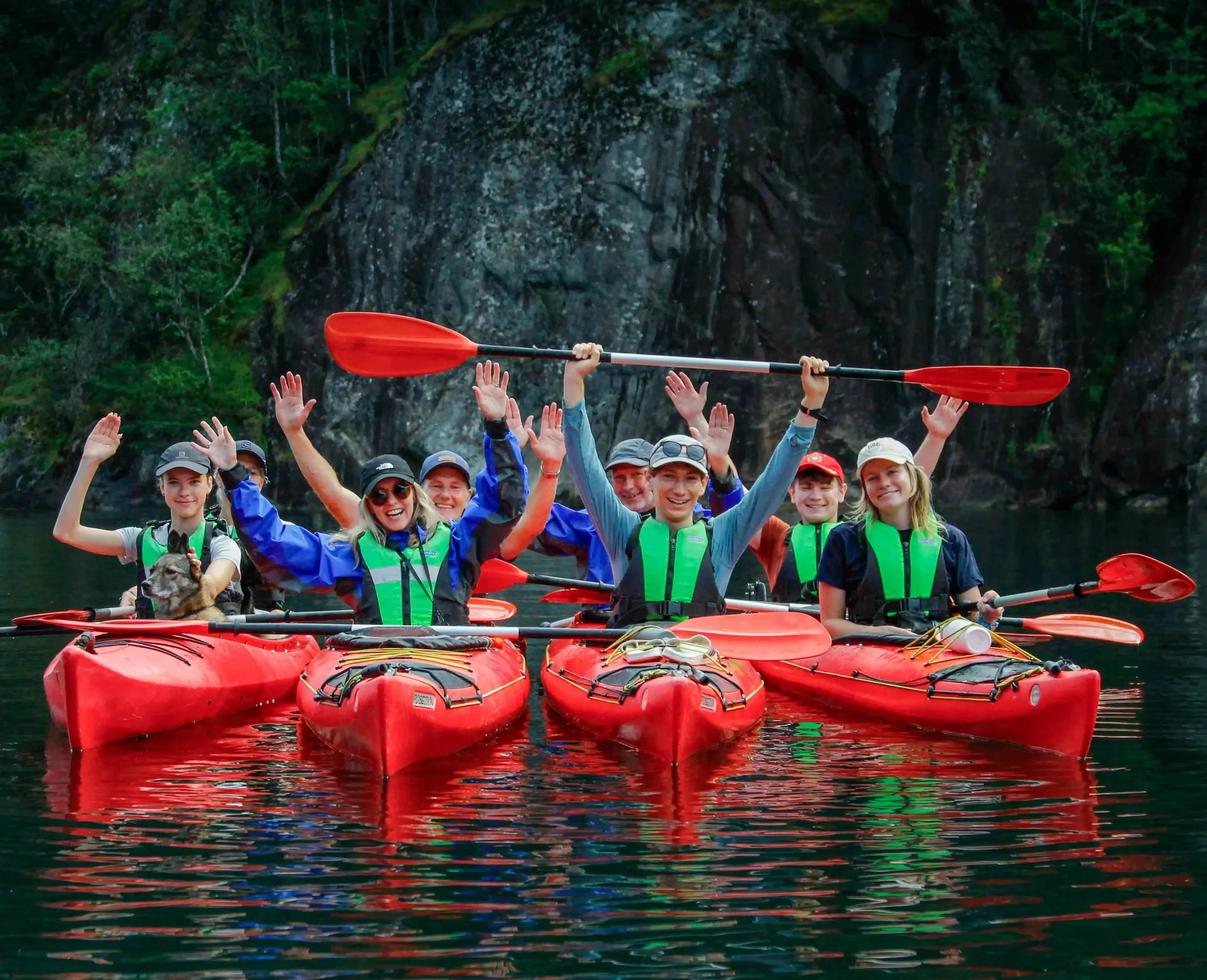 A group of kayakers after a Hardangerfjord kayak tour