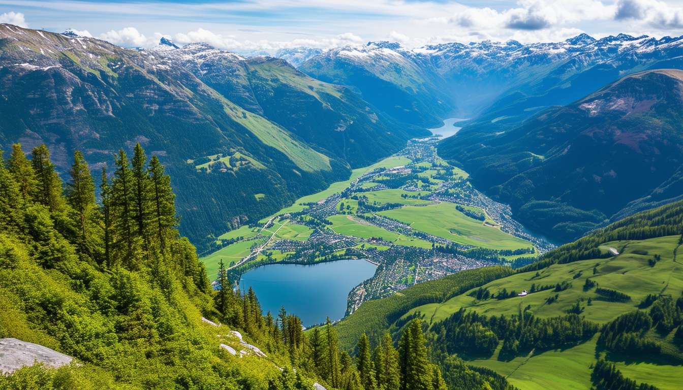 A panoramic view from the Voss Gondola,