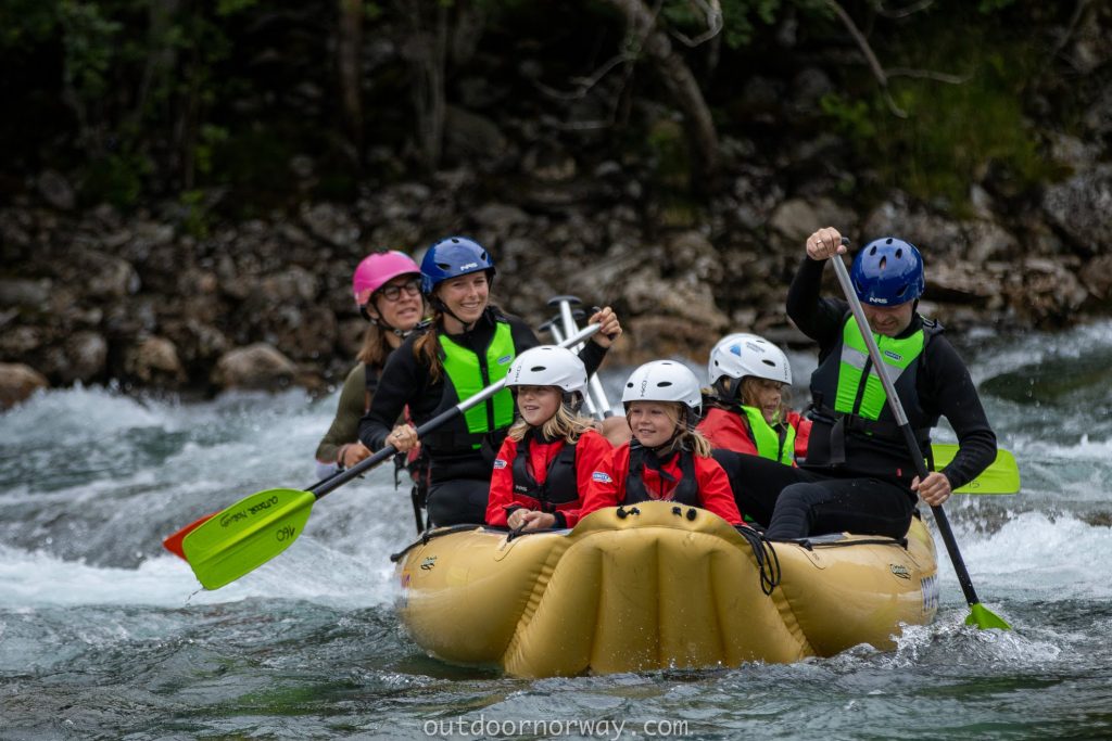autumn holiday family rafting in Voss
