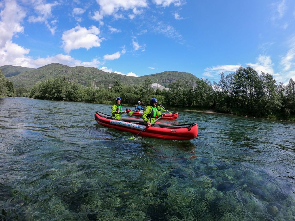 travelling in a canoe