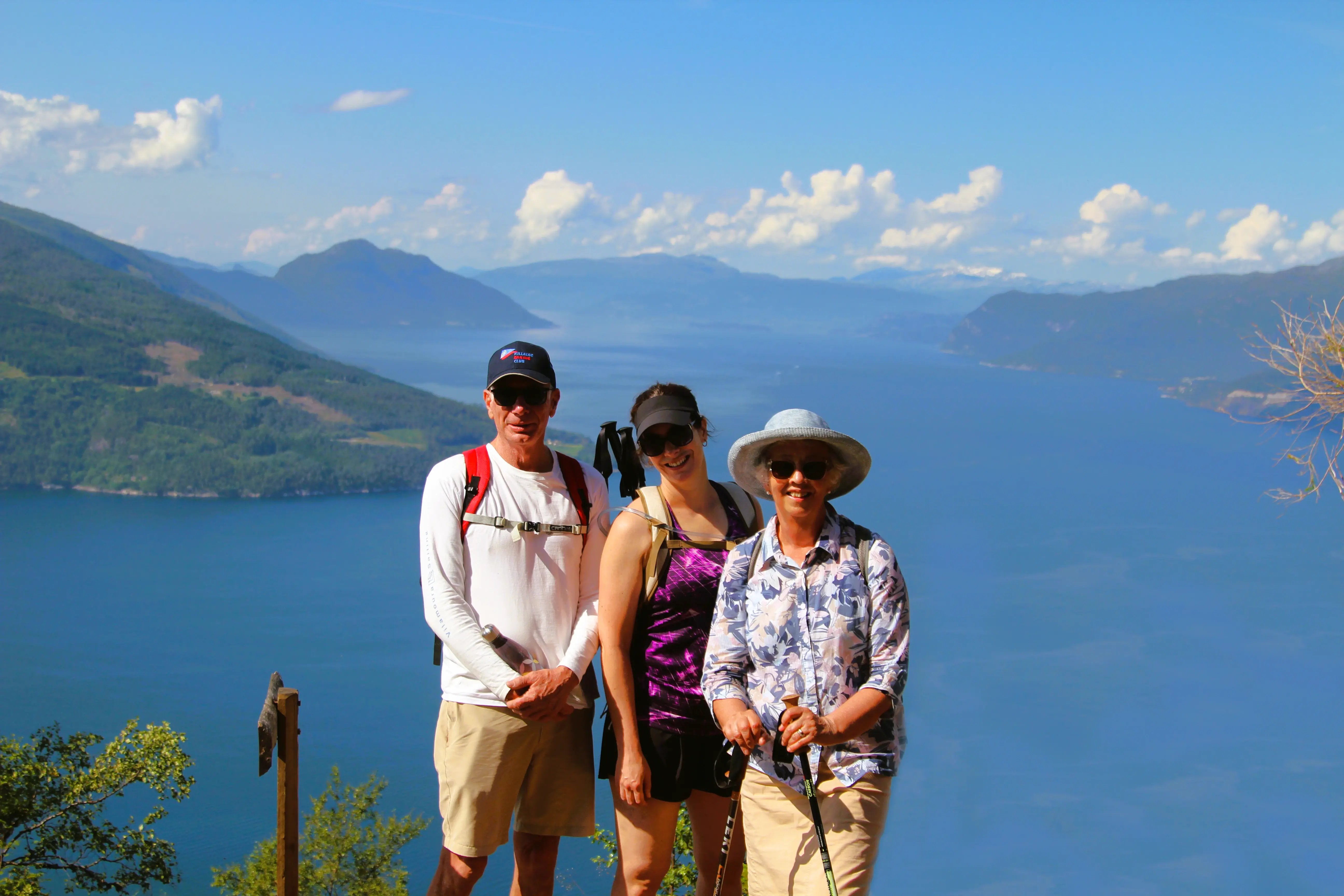 Tourists on a Mount Oksen hiking tour
