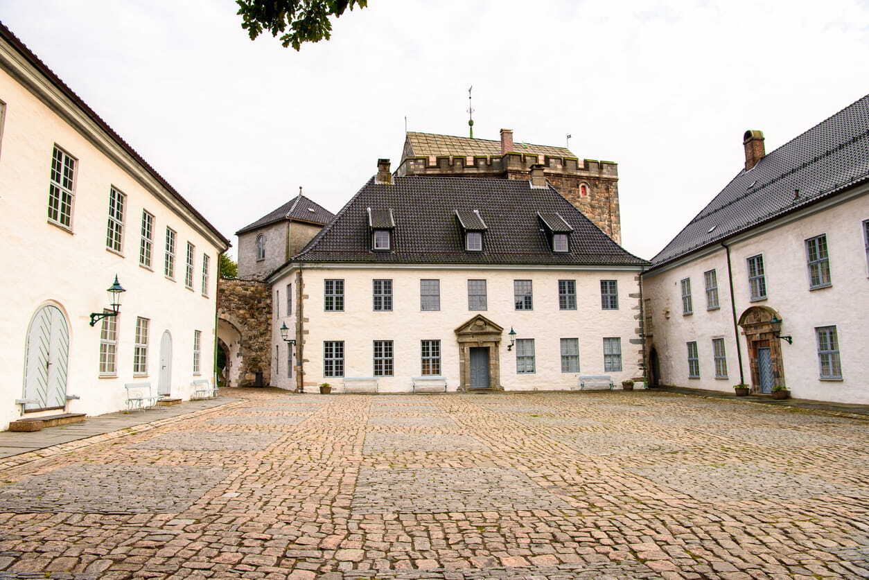 The Bergen castle area in Bergen, Norway