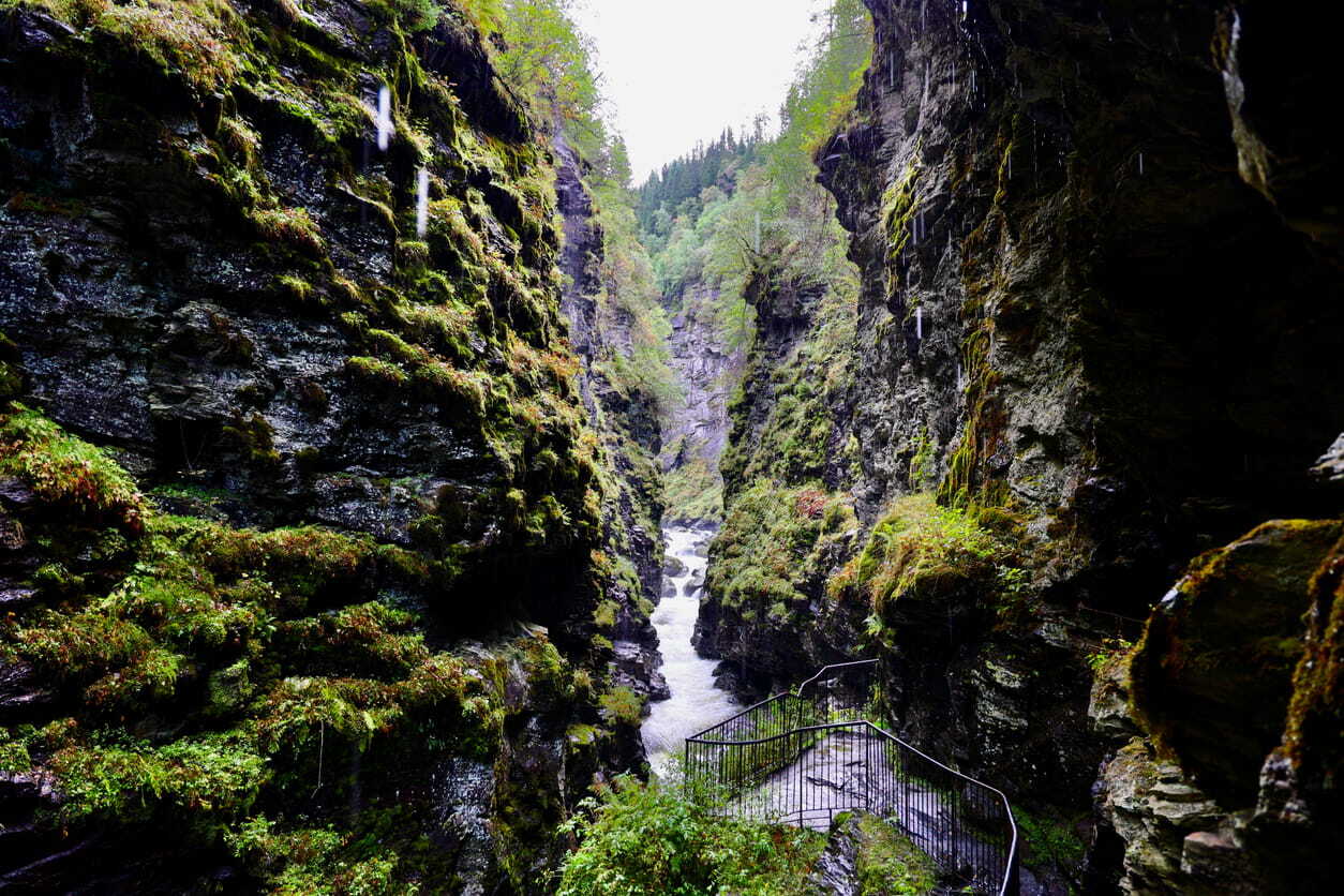 Bordalsgjelet Gorge walkway viewed from above
