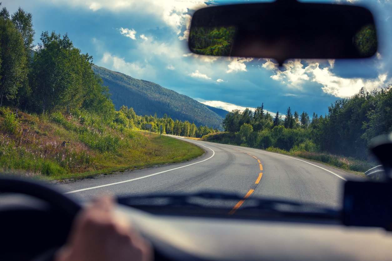 POV of a car driving from Oslo to Voss, Norway