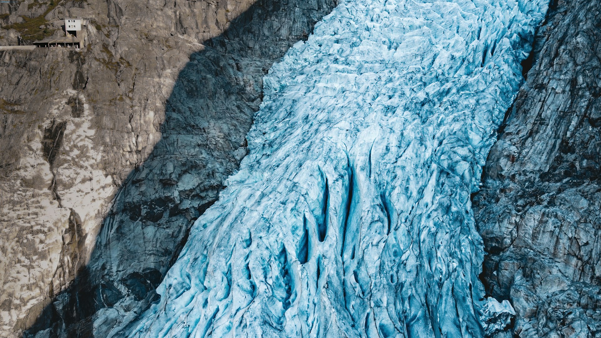 Overhead view of Folgefonna Glacier in Norway