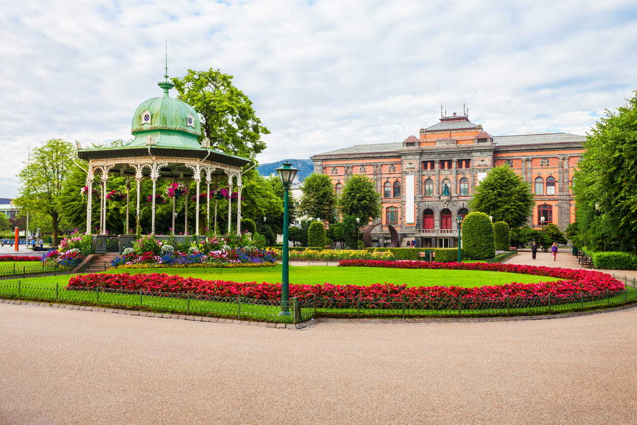 The KODE museum gardens at Bergen city in Norway