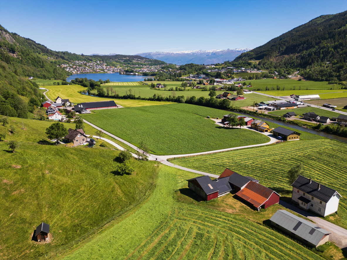 molstertunet farm clusters just outside Voss, Norway