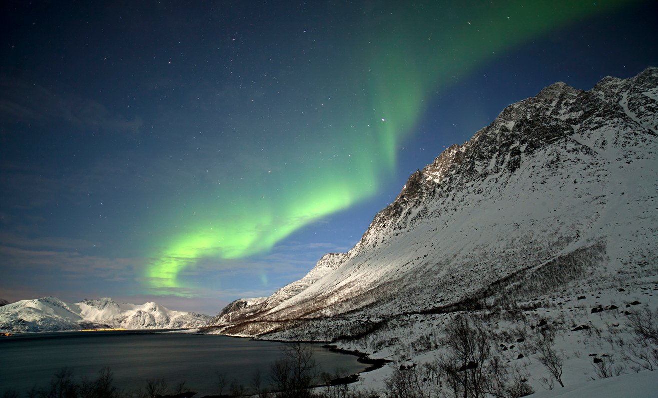Northern Lights near Alta, Norway during the day