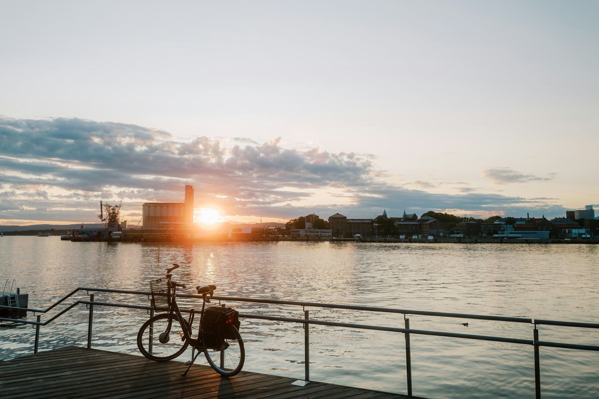 A bike in Norway at sunset