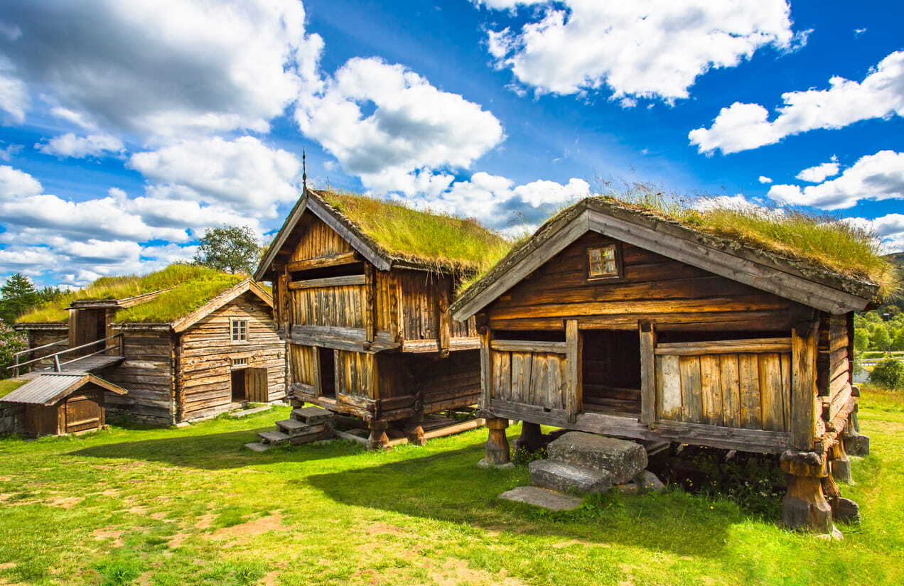 Traditional Norwegian houses in Geilo, Norway