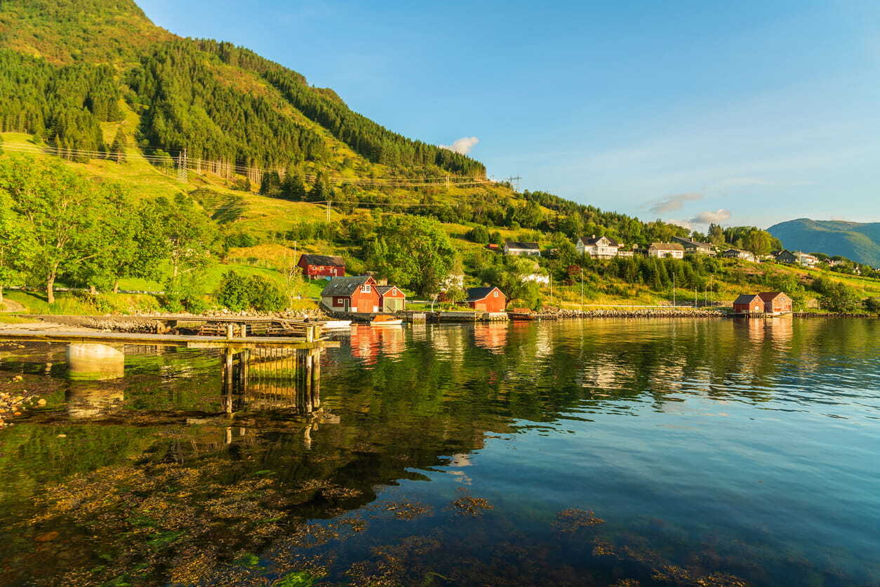 A view of Rosendal village in Norway